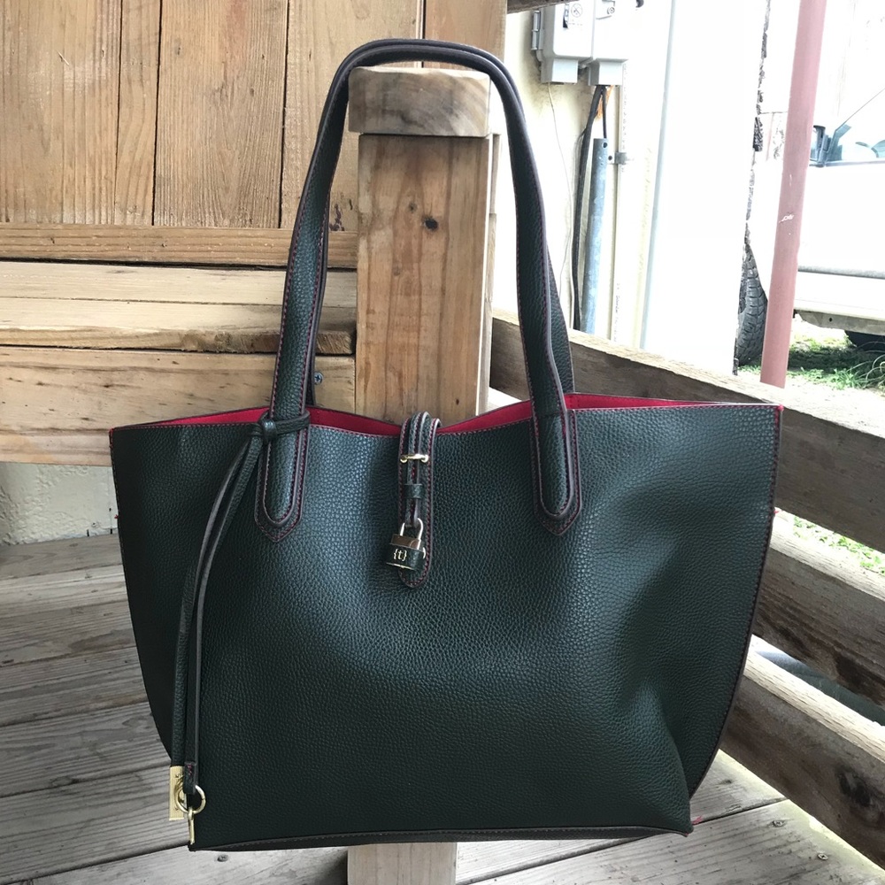 Tutilo Army Green Tote with Red Lining